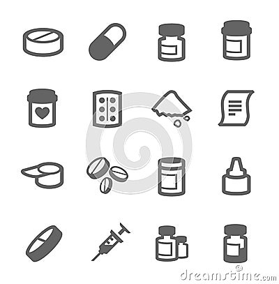 Pharma icons Vector Illustration