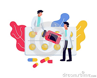 Pharmaceutic Lab Drugs Composition Vector Illustration