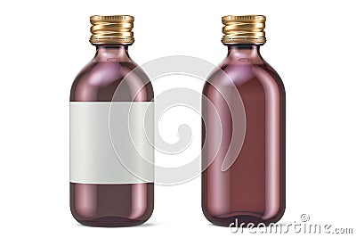 Pharmaceutical bottles with label and empty, 3D rendering Stock Photo