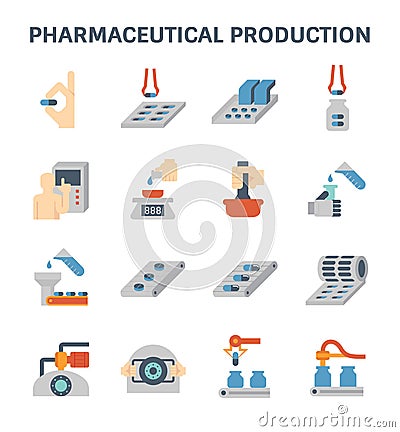 Pharmaceutical and manufacturing Vector Illustration
