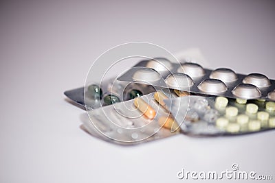 Pharmaceutical medication and medicine pills in packs Stock Photo