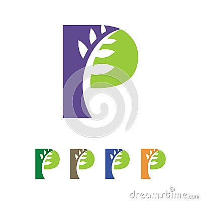 Pharmaceutical Medicine symbol. Creative Initial P Vector Illustration