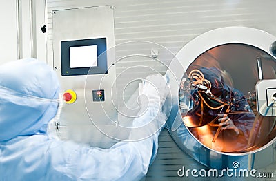 Pharmaceutical production line Stock Photo