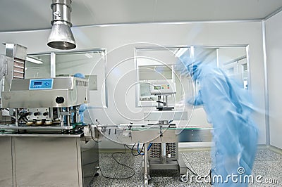 Pharmaceutical production line Stock Photo