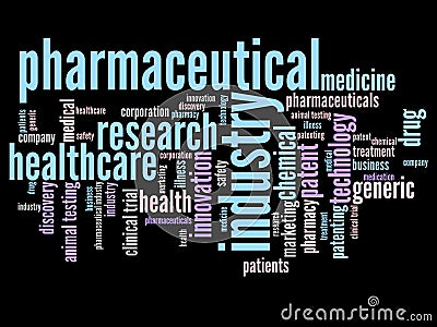 Pharmaceutical word cloud Cartoon Illustration