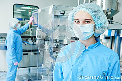 Pharmaceutics. Worker operator portrait Stock Photo