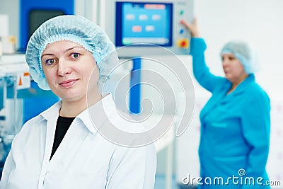 Pharmaceutics. Worker operator portrait Stock Photo