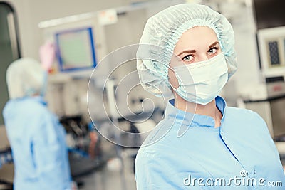 Pharmaceutics. Worker operator portrait Stock Photo