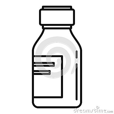 Pharmacist cough syrup icon, outline style Vector Illustration