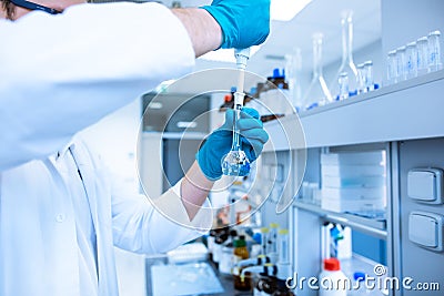 Pharmacist, scientist developing new medicines, medicaments, pharmacy, chemistry industrial concept Stock Photo