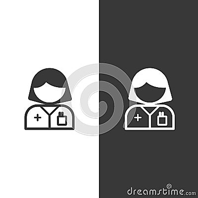 Pharmacist woman. Isolated image. Profession avatar. Pharmacy illustration Vector Illustration