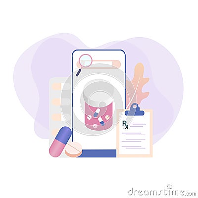 Pharmacological and heath care drugs development business concept. Pharma industry with medical equipment and therapy pills resear Stock Photo