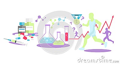 Pharmacology in Sport Icon Flat Vector Illustration