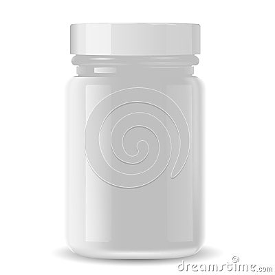 Pharmacy bottle for medical products, pills, drugs Vector Illustration