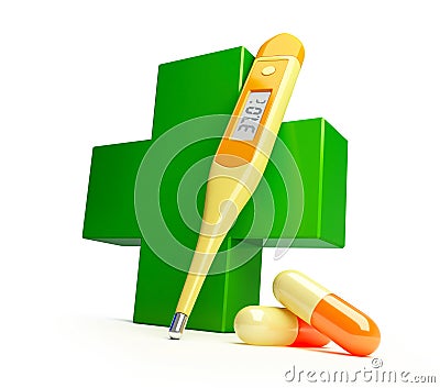 Pharmacy cross Stock Photo