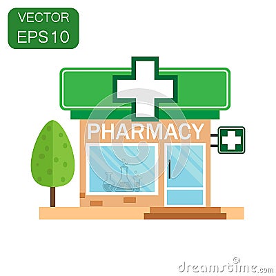 Pharmacy drugstore shop icon. Business concept store pharmacy Vector Illustration