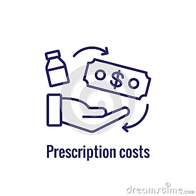 Pharmacy icon with an aspec of the pharma business - outline icon Vector Illustration