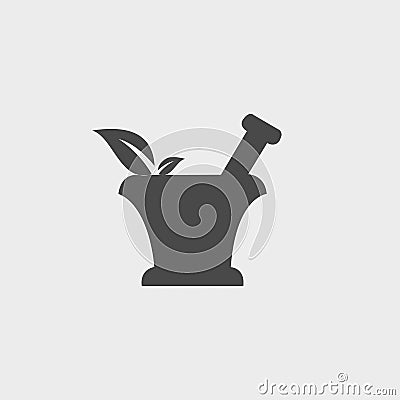 Pharmacy Icon with leaf Vector Illustration