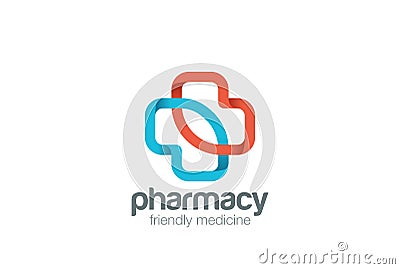 Pharmacy Logo eco green cross design vector template.Clinic Medicine Logotype concept icon Vector Illustration