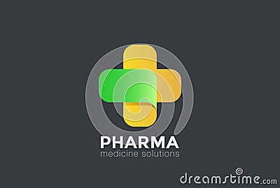 Pharmacy Medical Clinic Cross Logo vector. Organic Vector Illustration