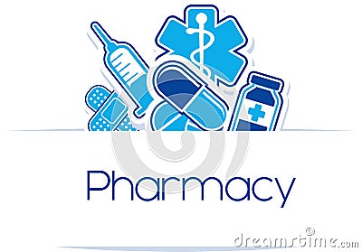 Pharmacy medicines design Vector Illustration