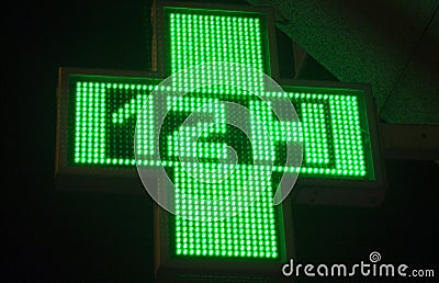 Pharmacy neon light chemists sign Stock Photo