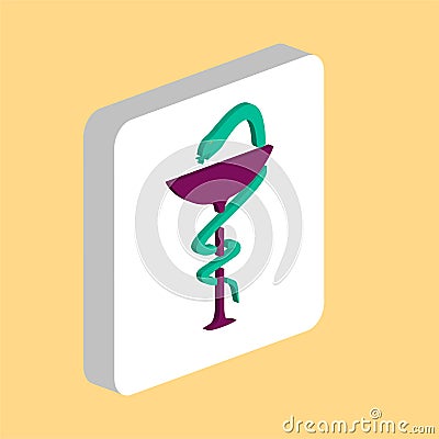 Pharmacy snake Simple vector icon. Illustration symbol design template for web mobile UI element. Perfect color isometric Stock Photo