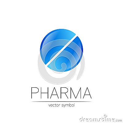 Pharmacy vector symbol for pharmacist, pharma store, doctor and medicine. Modern design vector logo on white background Vector Illustration