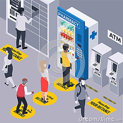 Pharmacy Vending Machine Illustration Vector Illustration