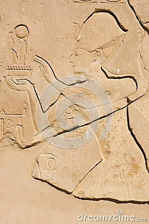 Pharoah Seti I making offering Stock Photo