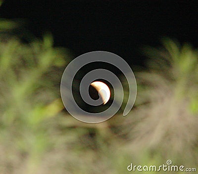 A Phase of Lunar Eclipse - Penumbral Eclipse Stock Photo