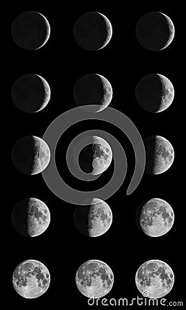 Phases of the Moon Stock Photo