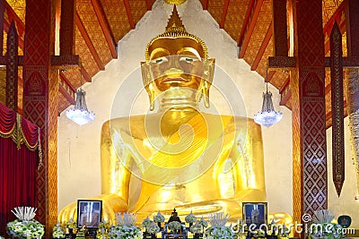 Phrachao Ton Luang big Buddha Statue in temple of Wat Si Khom Kham at Phayao province, Thailand Editorial Stock Photo