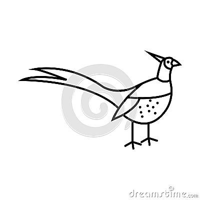 Pheasant bird- vector sign symbol bird illustration Vector Illustration