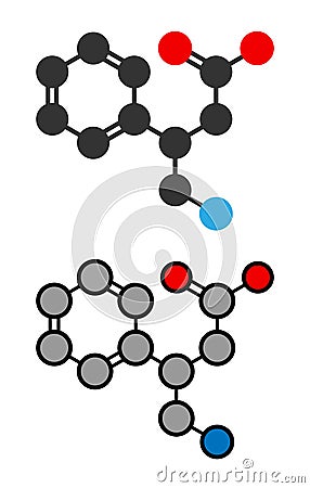 Phenibut anxiolytic and sedative drug molecule Vector Illustration