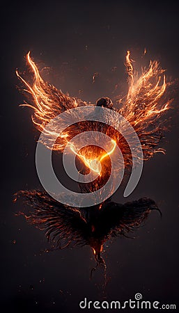 The phenix in the fire Stock Photo