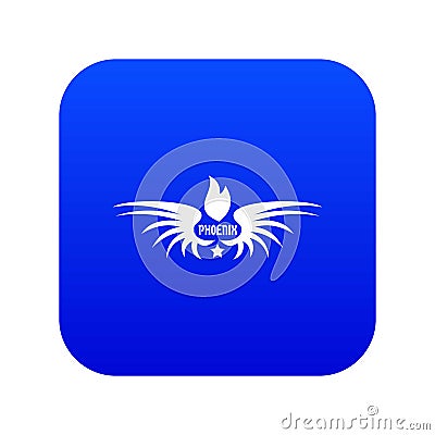 Phenix wing icon blue vector Vector Illustration