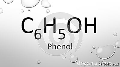 Phenol formula on waterdrop background Stock Photo
