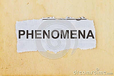 PHENOMENA Stock Photo