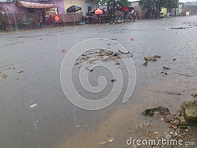 THE PHENOMENON OF TORRENTIAL RAINS IN WEST AFRICA Editorial Stock Photo