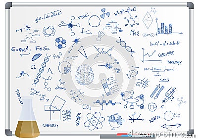 Phial science whiteboard Stock Photo