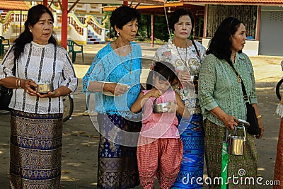 PHICHIT, THAILAND - OCT 25, 2018 : Tak Bat Devo Rohana is the F Editorial Stock Photo