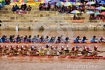 Phichit boat racing is a traditional event of long standing Editorial Stock Photo