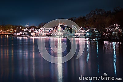 Philadelphia Boathouse Row Stock Photo