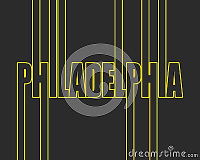 Philadelphia city name. Vector Illustration