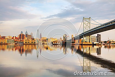 Philadelphia cityscape at sunrise Stock Photo