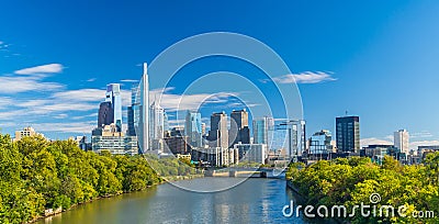 Philadelphia downtown city skyline, cityscape of Pennsylvania Editorial Stock Photo
