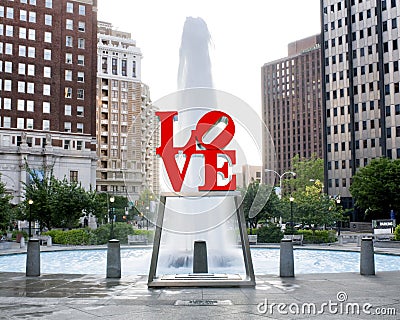 Philadelphia love statue Editorial Stock Photo