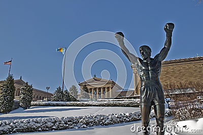 Philadelphia Museum at winter Editorial Stock Photo