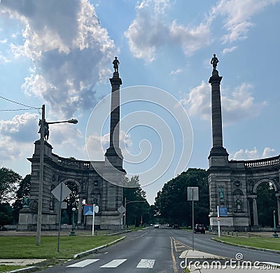 Smith Civil War Memorial Arch in Fairmount Park on the Avenue of the Republic Editorial Stock Photo